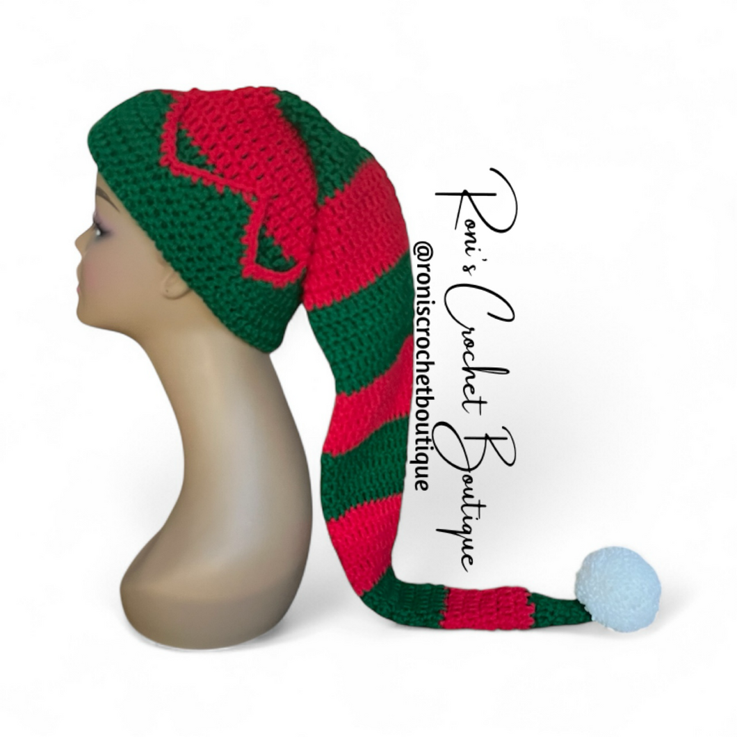 Elf Hat w/White Pom