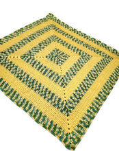 Load image into Gallery viewer, Need a great gift for baby? Look no further! This cute, gender neutral blanket is perfect for baby. It comes made in yellow and a green mix. (Green mix includes yellow, white, turquoise).    Size: 31&quot;L x 30&quot;W
