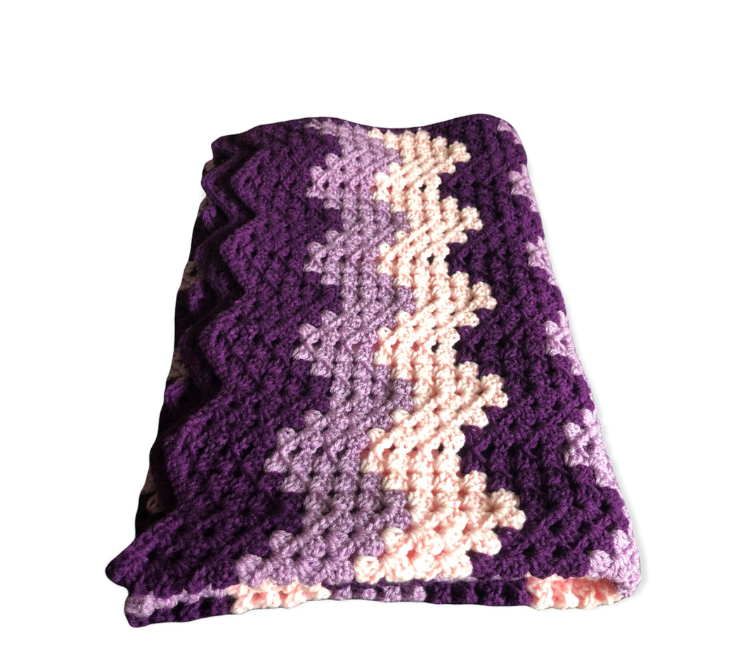 Purple Granny Ripple Afghan