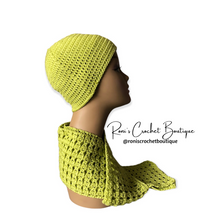 Load image into Gallery viewer, Avocado Beanie and Scarf Set
