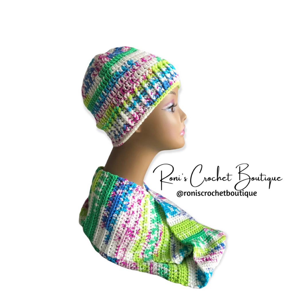 Garden Party Beanies and Scarf Set