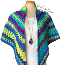 Load image into Gallery viewer, Parrot Stripe Boho Shawl
