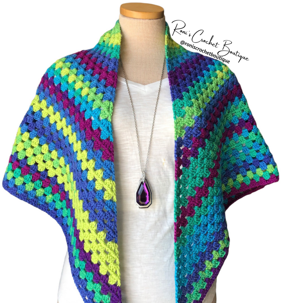 Parrot Stripe Boho Shawl