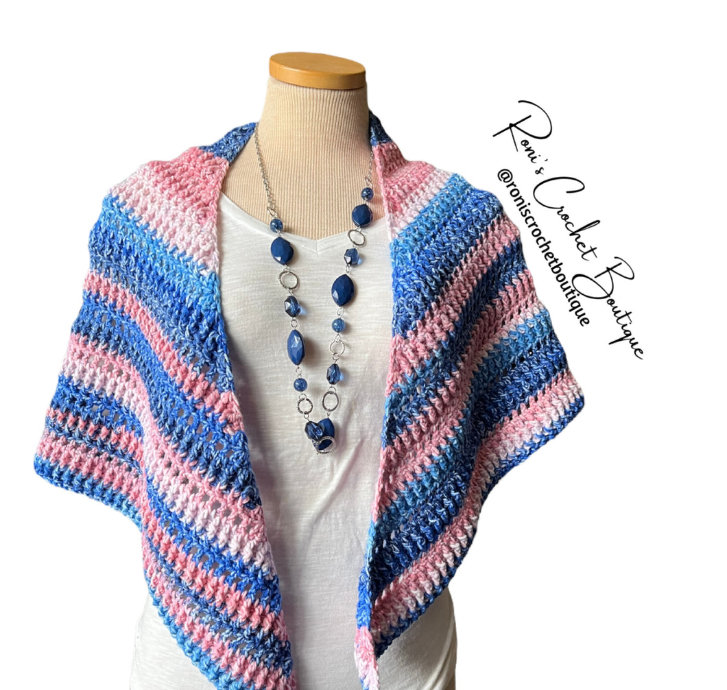 Pink Blue Shawl