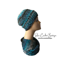 Load image into Gallery viewer, Ridge Black Beanie and Scarf Set
