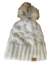 Load image into Gallery viewer, Winter Comfort Beanie with Faux Fur Pom
