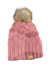 Load image into Gallery viewer, Winter Comfort Beanie with Faux Fur Pom
